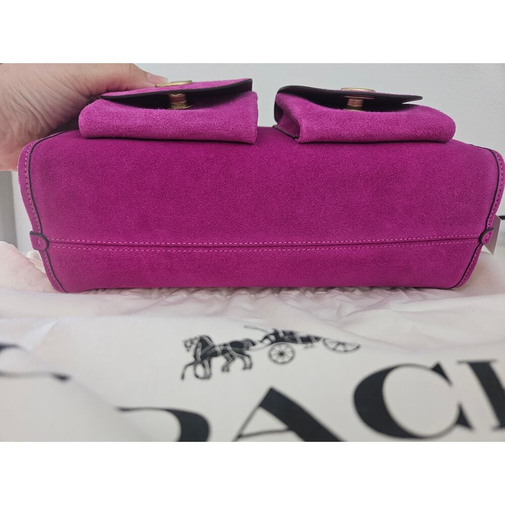 Turnlock Haversack Bag 27 in Magenta Suede - Picture 5 of 7